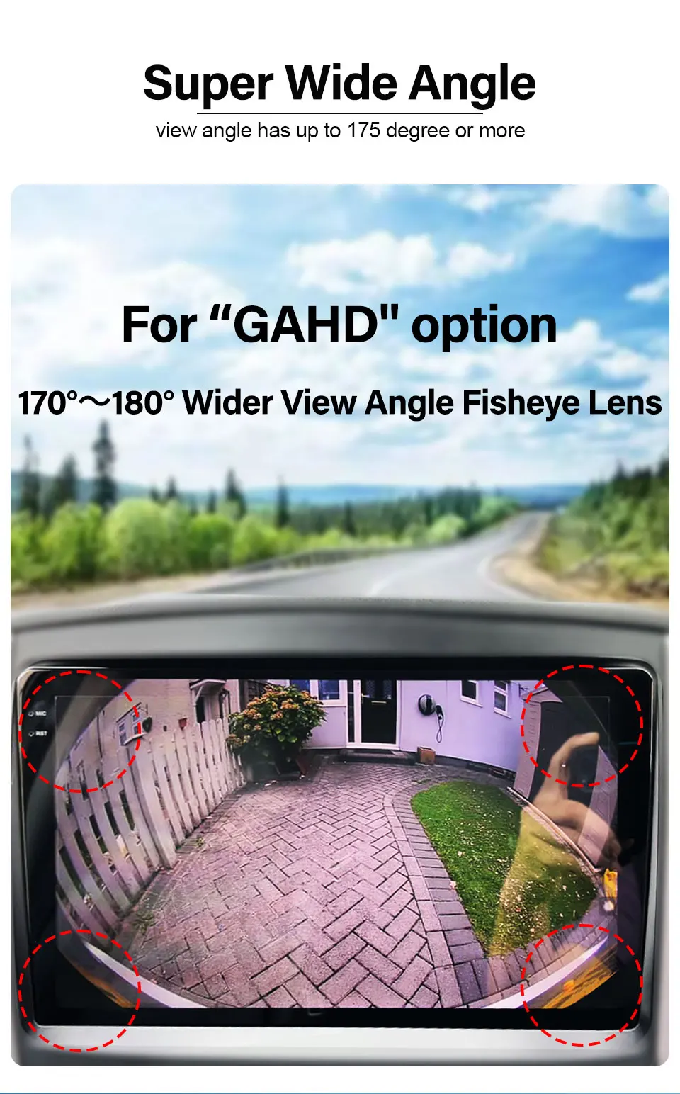 170 ° Fisheye Objektiv Sony Full HD AHD 1080P CVBS Nachtsicht Wasserdichte Fahrzeug Rückansicht Rückfahrkamera Auto Kamera – Detail 9