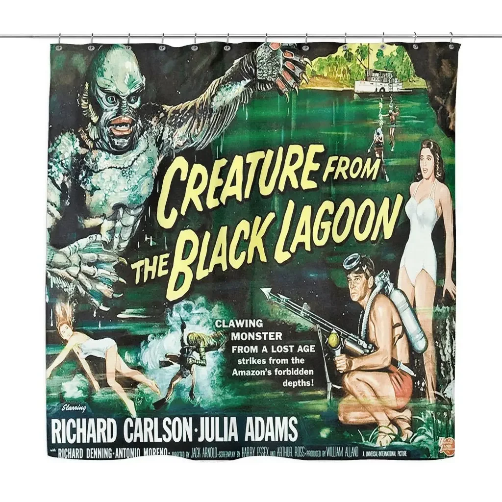 Horror Movie The Black Lagoon Shower Curtain