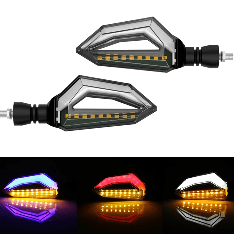 A Pair Motorcycle Modified Turn Signal Accessories Suitable For 12V Universal Eectric Vehicle LED Running Turn Warning Light