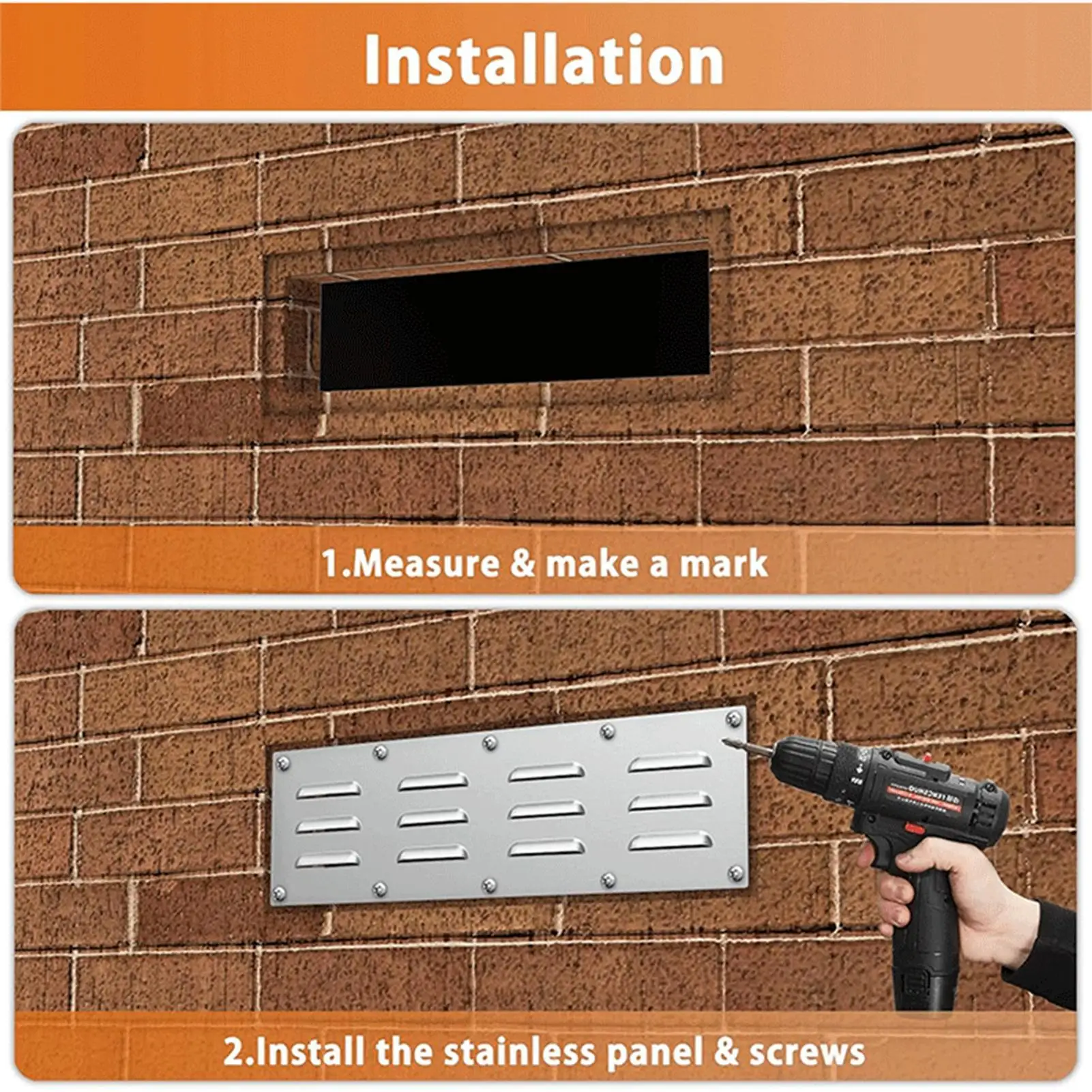 

Stainless Steel Vent Cover Grill Ventilation Exhaust Panel Stainless Steel Venting Panel For Fire Pit BBQ Barbecue Stove Garden