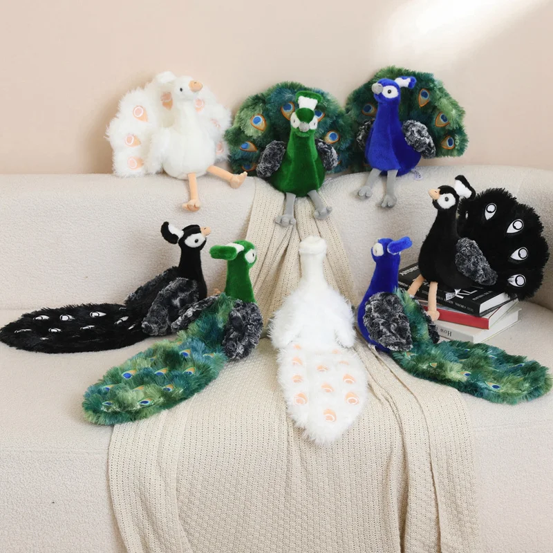 

Simulation 21/48cm Cute Peacock Plush Toys Cartoon Stuffed Animal Lifelike Peacock Plushies Doll for Kids Girls Gifts Home Decor