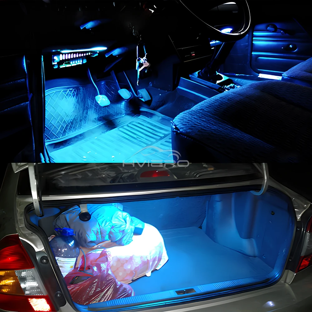 14/17cm White Blue Led Car DRL COB Driving Fog Lamp Double Daytime Running Lights Auto Waterproof Update Ultra Turn Signal Light