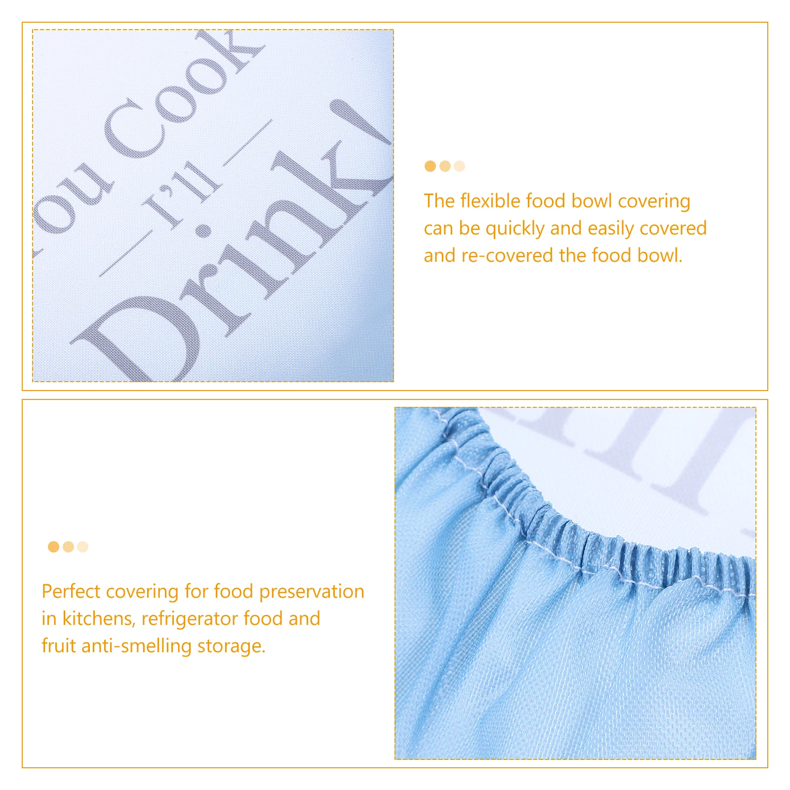 

3pcs Reusable Oxford Cloth Bowl Covers Elastic Kitchen Supplies Stretchy Food Storage Lids Anti Dust Bowl Covers For