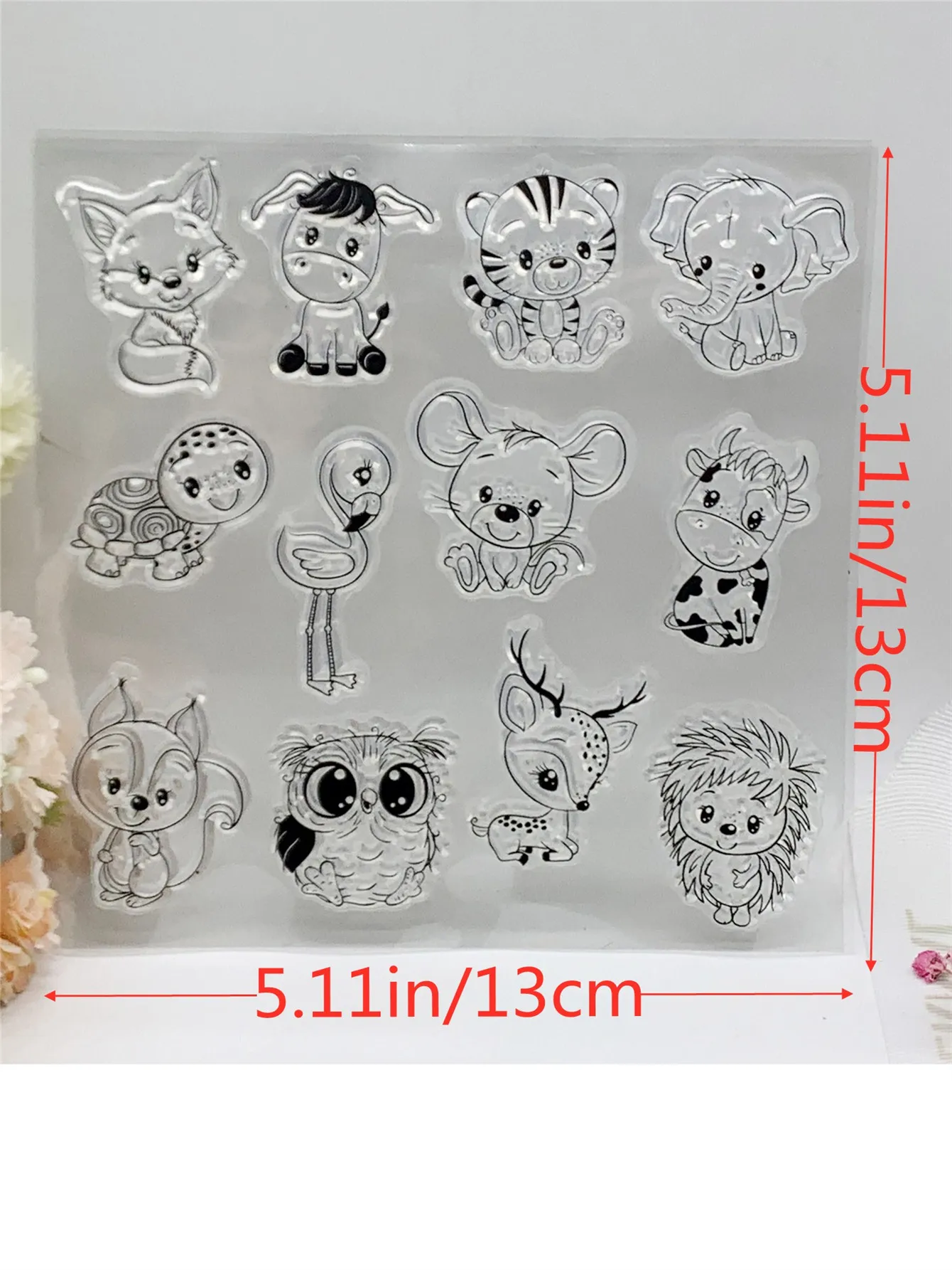 A Small Animal Transparent Silicone Rubber Stamp and Die Sheet Cling Scrapbooking DIY Cute Pattern Photo Album