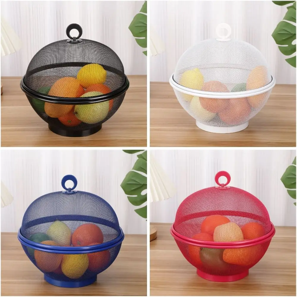 Metal Mesh Storage Basket With Lid Prevent Insects Food Storage Plate Big Capacity Prevent Flies Fly-Proof Basket Household