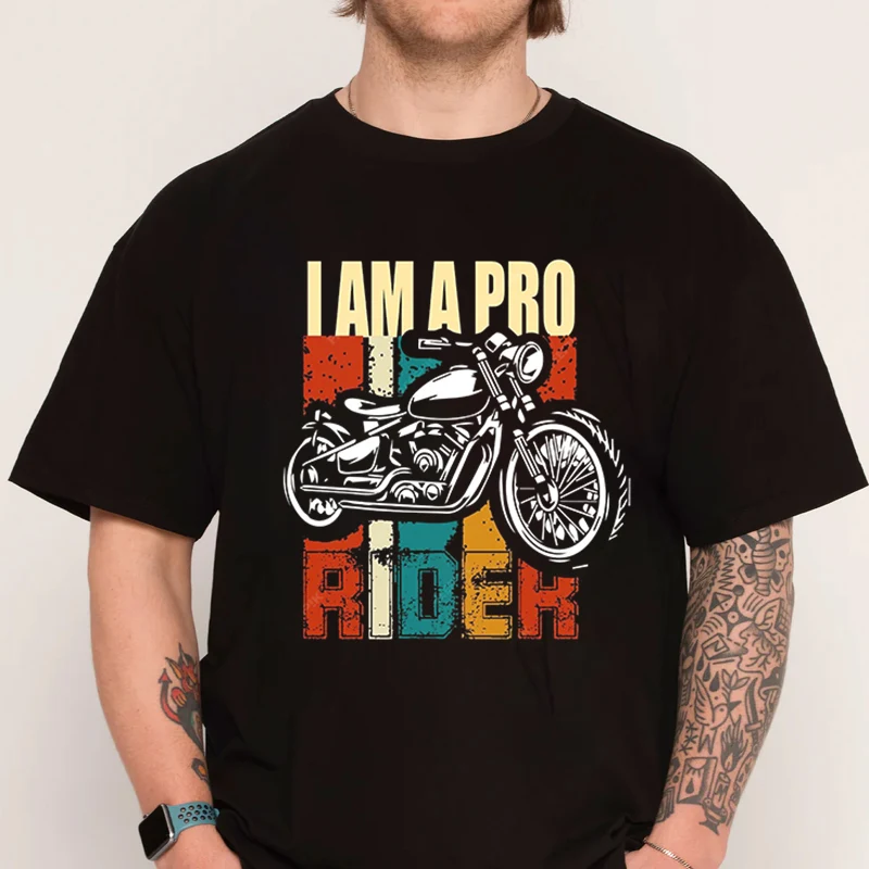 

Vector Free I Am A Pro Rider Tshirt 100% Cotton Men Shirt Casual Short Sleeve Clothing O-neck Top Tees