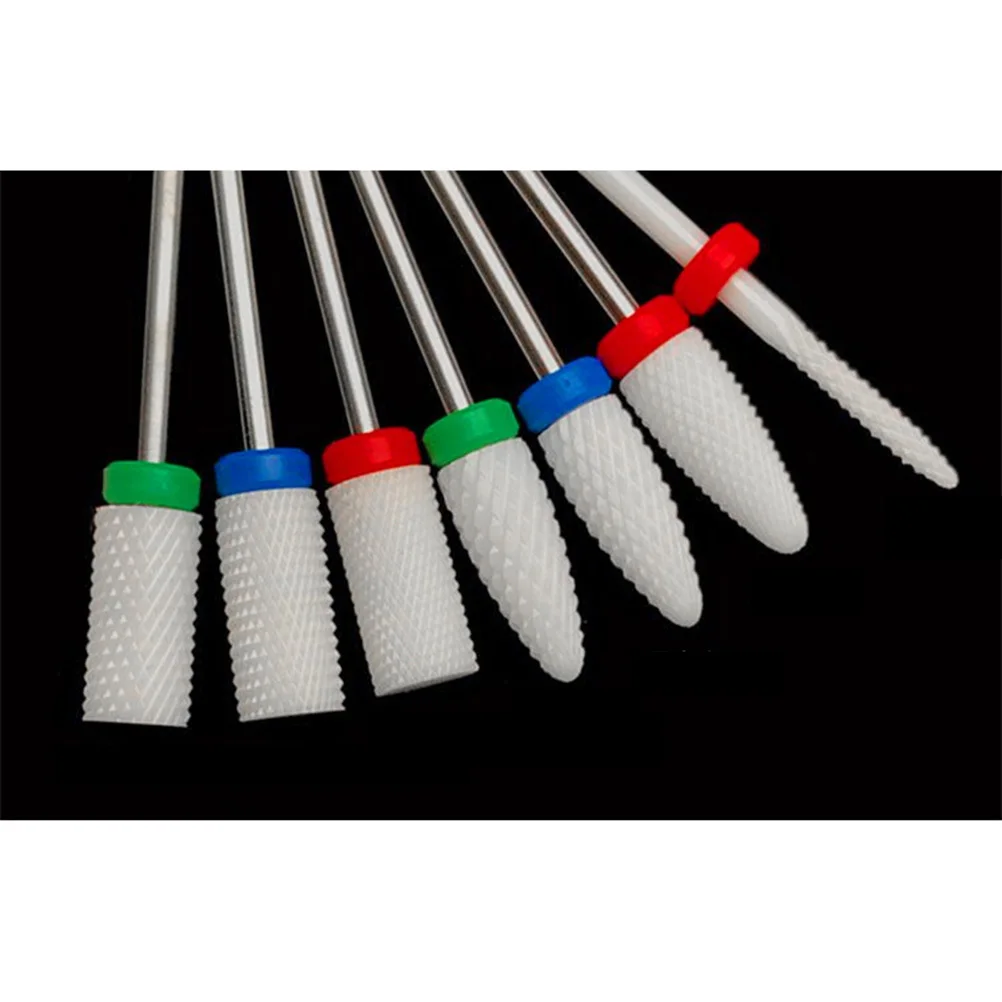 2 قطعة رأس مطحنة الأظافر السيراميك لقمة ثقب لملف الأظافر الكهربائية الملمع مانيكير أدوات الرسم إعادة تشكيل نصائح إزالة الجلد الميت