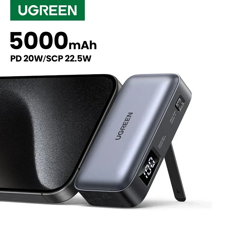 UGREEN Mini Portable Power Bank 5000mAh 22.5W Fast Charging High Quality LED display Power Bank for iPhone 15 Pro Max