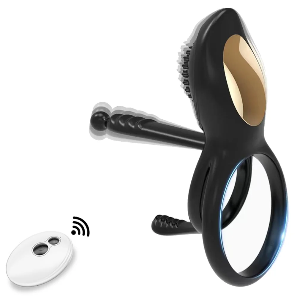 Waterproof Rechargeable Silicone Cock Ring Vibrating Penis Ring Sex Toy For Male Couples