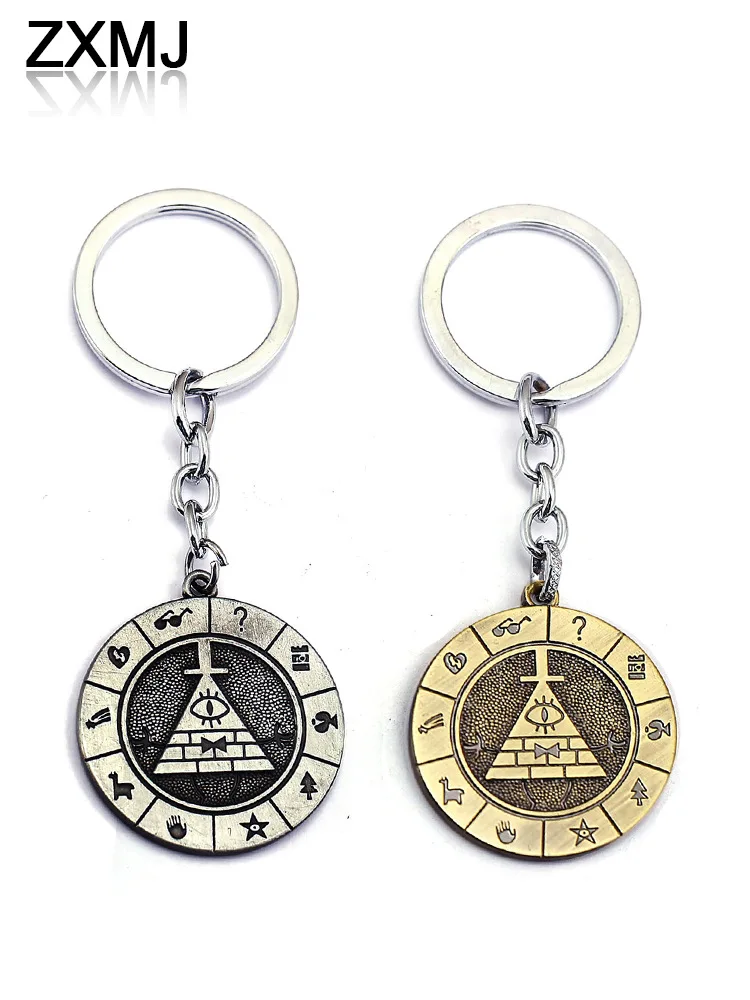 New Gravity Falls Figure Cartoon Toys Bill Cipher Necklace Keychains Jewelry Accessories Adorable Toys Birthday Gifts