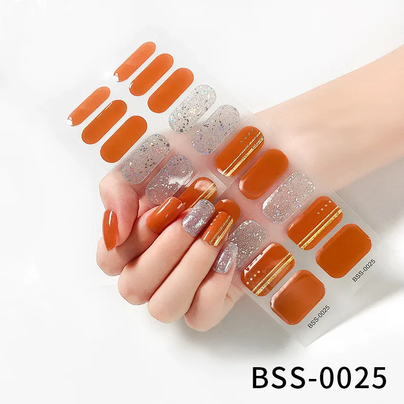 20 Streifen UV-Gel Nagel halb gehärtete Nagel aufkleber Kleber wasserdicht langlebige Voll paste Nagel Streifen Nagel Charms UV-Lampe brauchen