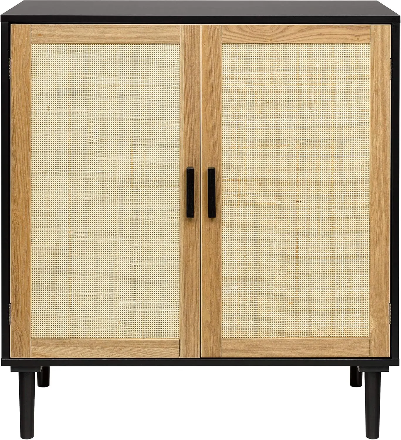 Finnhomy Sideboard Buffet Cabinet, Kitchen Storage Cabinet With Rattan Decorated Doors, Accent Liquor Cabinet For Bar, Dining