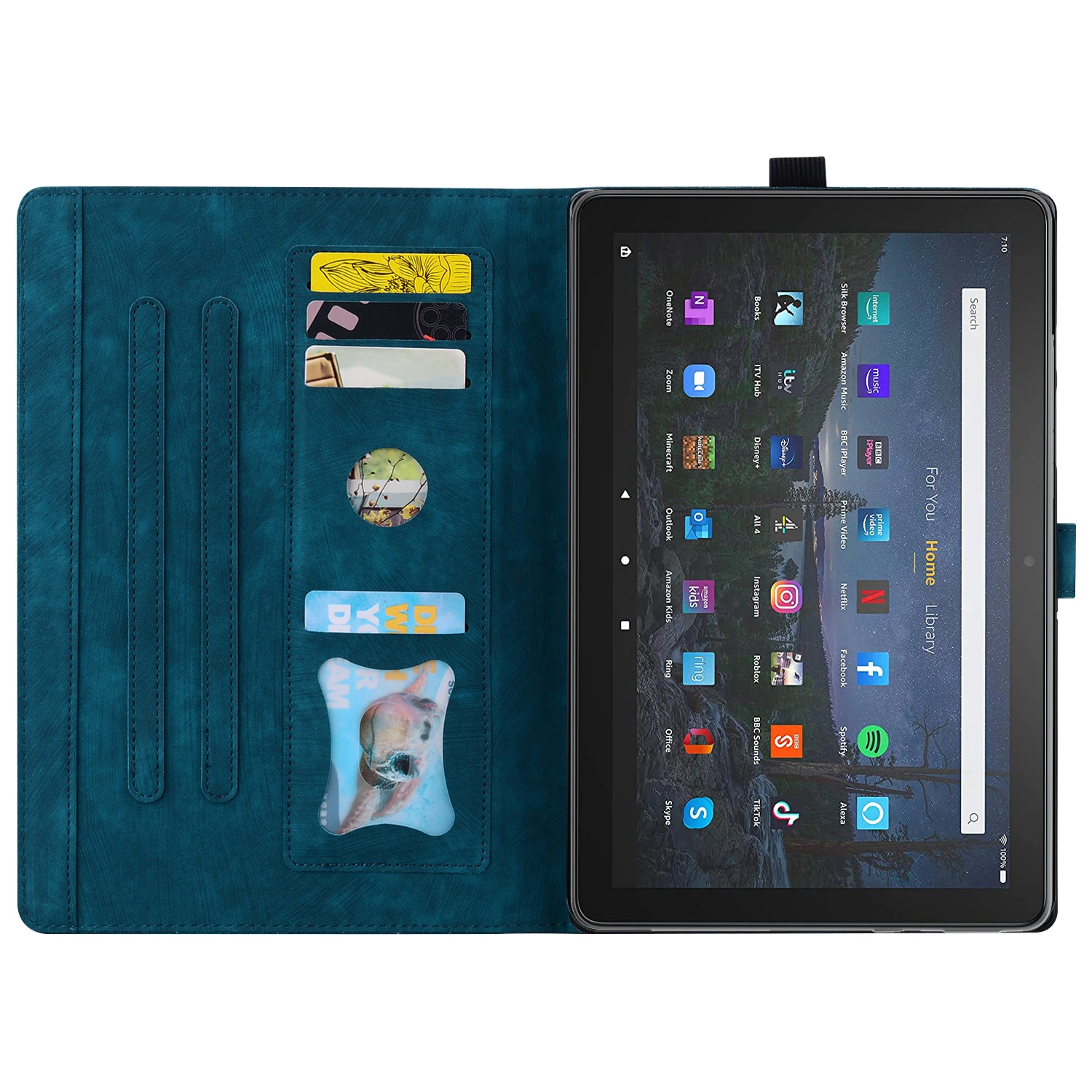 Wallet Card Slot Cover For Amazon Fire HD 10 2021 10.1