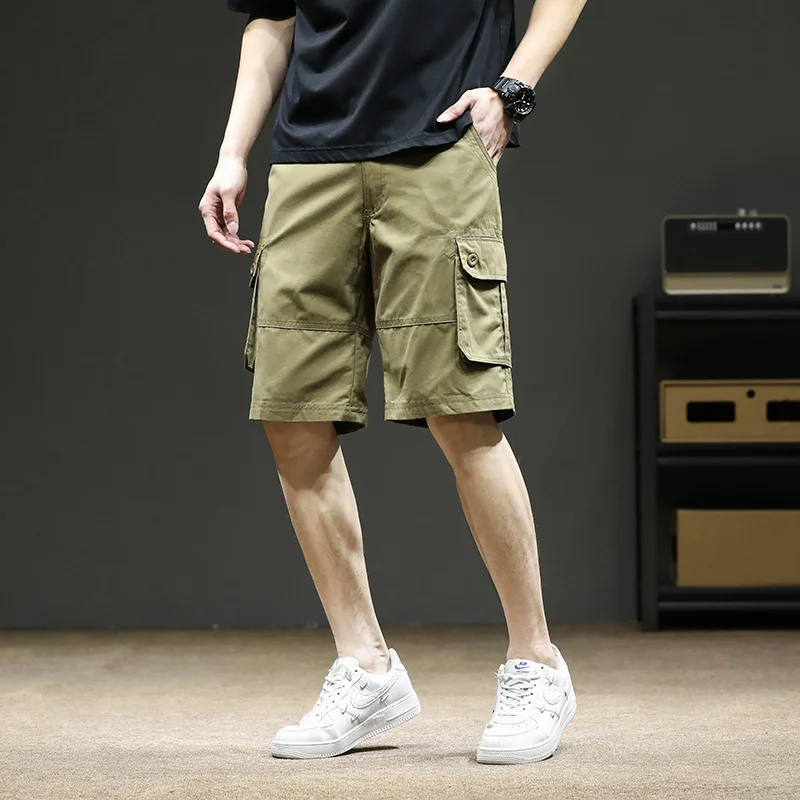 

Men's Big Size Military Inspired Shorts 100% Cotton Relaxed Fit with Multiple Pockets Straight Leg Casual Wear for Young Adults