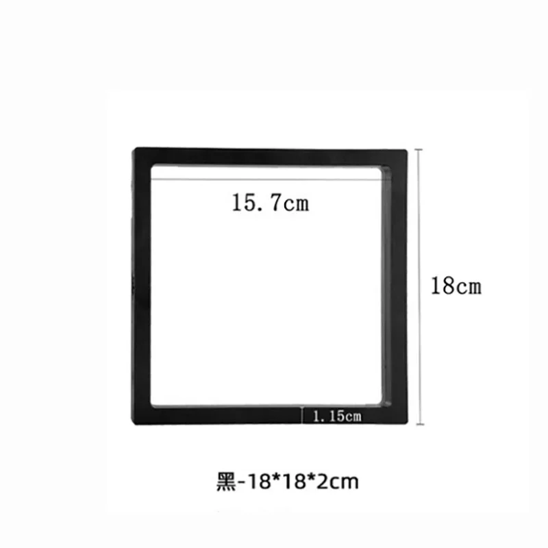 7x7cm 3D Suspension Box Shadow Box Jewelry Display Stand Ring Pendant Holder Protect Jewelry Stone Presentation Case