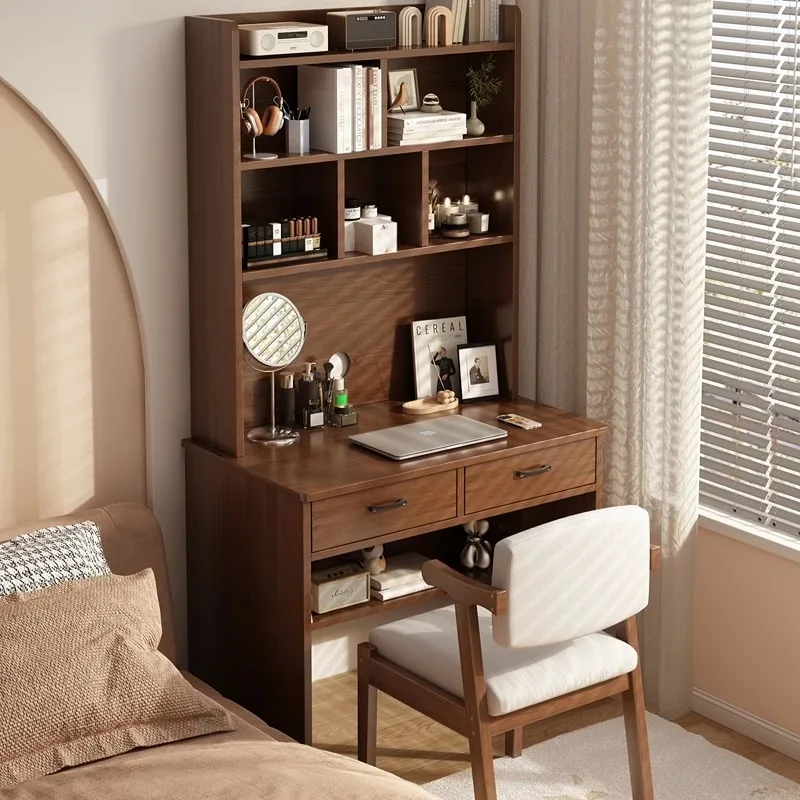 Small apartment desk bookshelf integrated table bedroom household adult simple computer student learning writing desk