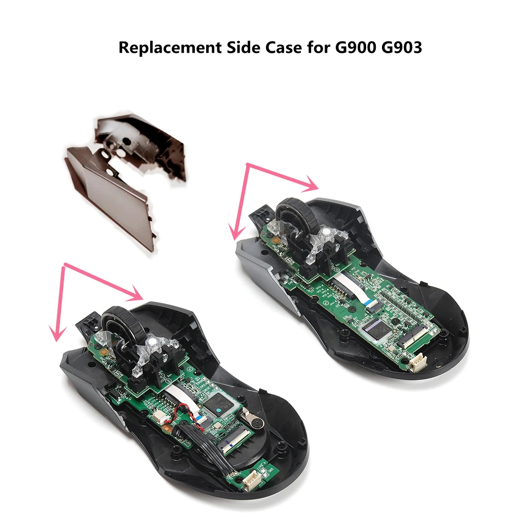 2pcs Side Cover Replacement Side Case Mouse Shell Assembly Parts for G900 G903 G903HERO Mouse Accessories