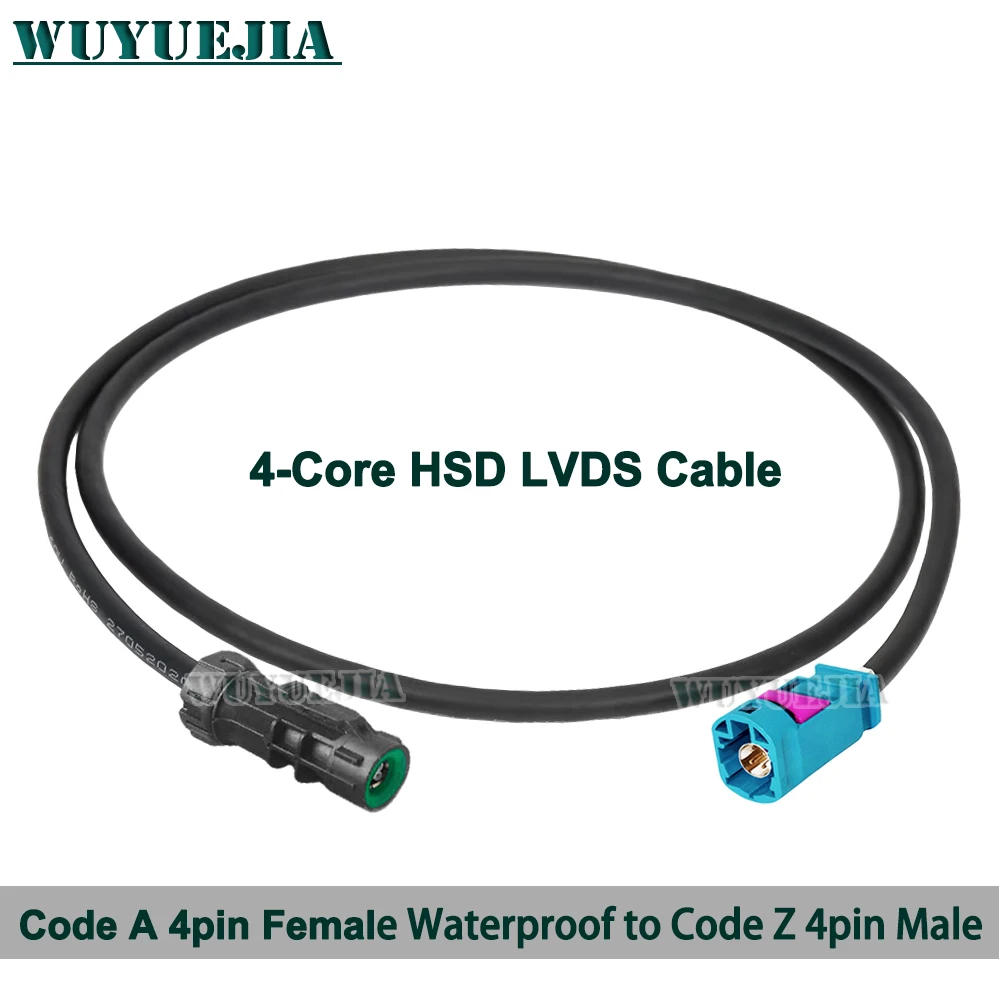 

HSD LVDS 4pin Waterproof Code A Female to Code Z Male Connector 360-degree panoramic LVDS reversing image line for Mercedes-benz