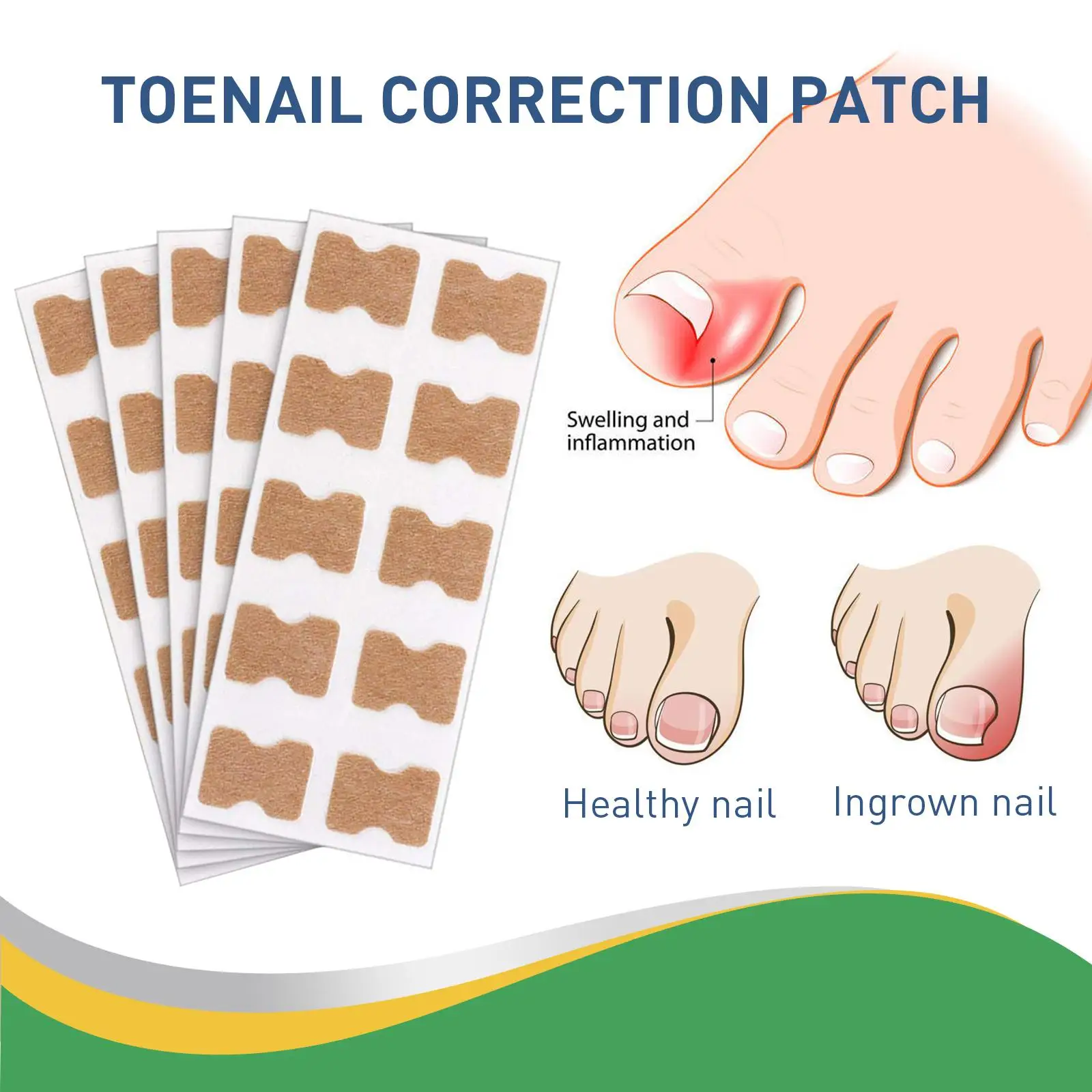 50Pcs เท้า Stick Patch เท้า Care Self Adhesive Toe เล็บ Corrector สติกเกอร์สำหรับ Salon บ้านผู้หญิง