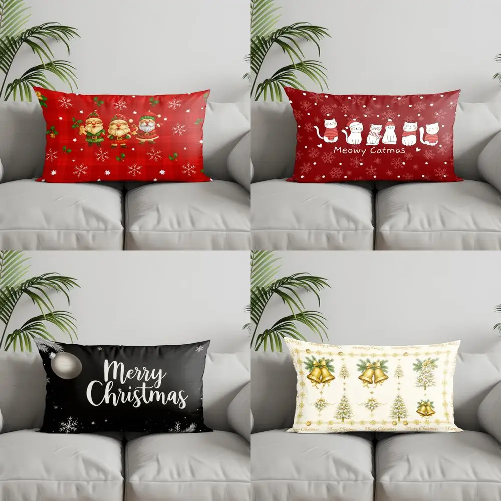 ديكور المنزل سانتا التماثيل عيد الميلاد وسادة غطاء مناسبة ل أريكة غرفة نوم سيارة وسادة غطاء وسادة مستطيلة الظهر وسادة