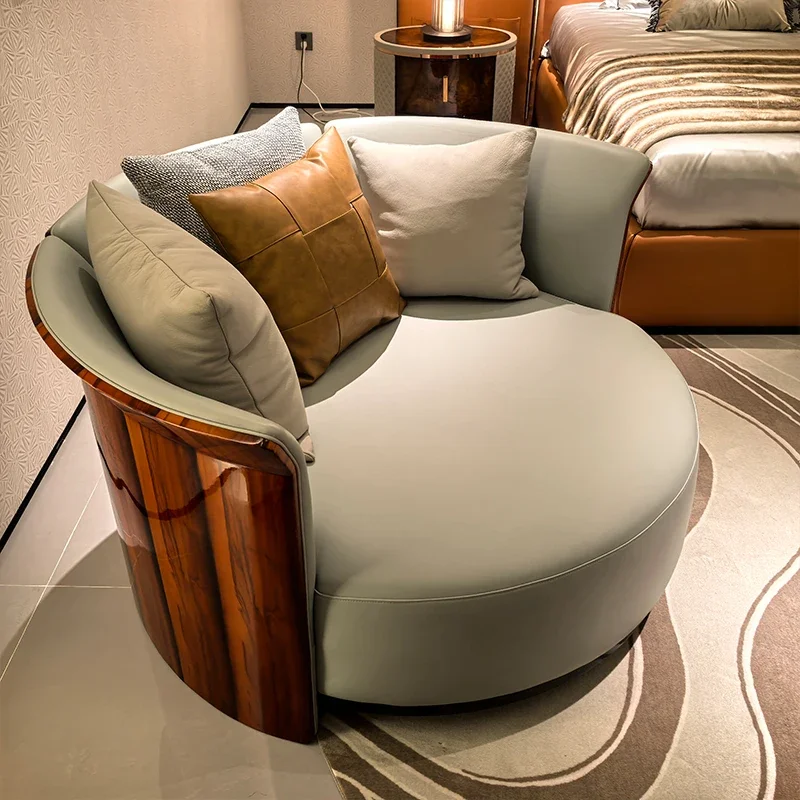 for High-end Round Shape Accent Lounge Chairs for Home Villa Modern Luxury Living Room Sofa Chair