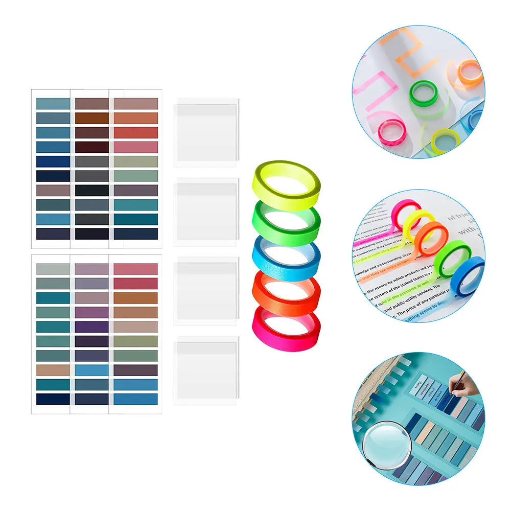 

1Set Index Stickers Pet Wear Resistant Waterproof Translucent Sticky Tabs for Office School Household Portable Page Markers Book