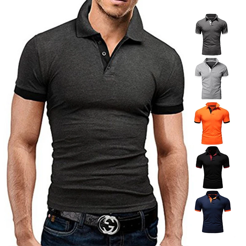 2023 New Polo Shirt Men Summer Stritching Men\'s Shorts Sleeve Polo S-8XL Men Tee Shirt