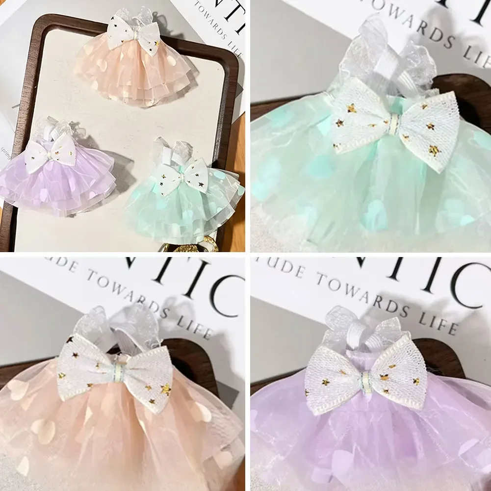 Doll Clothes Accessories for 17cm Labubu Doll Cute Yarn Skirt/Necklace /Hair Ornaments Kits Doll Dress Up 3pcs/set