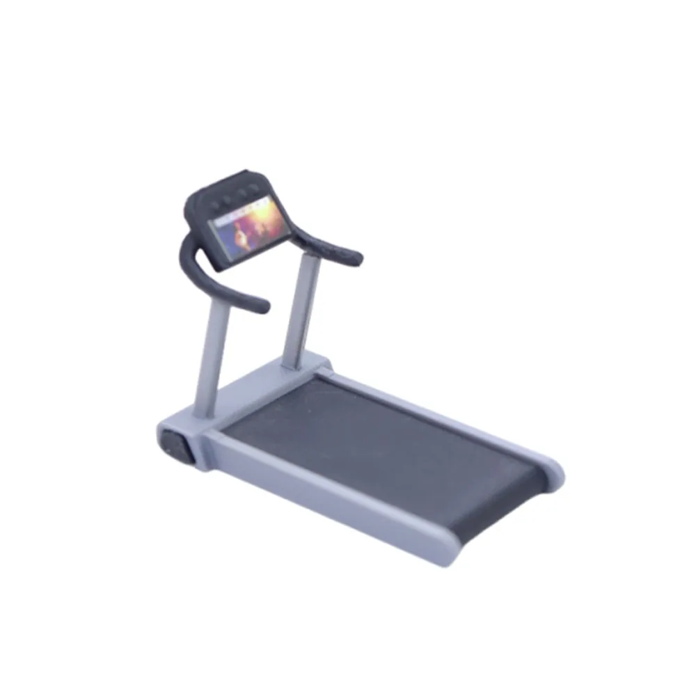 Creative 1/12 Dollhouse Fitness Equipment Grey Photo Props Mini Bench Press Barbell Model Plastic Gym Equipment Scene Model