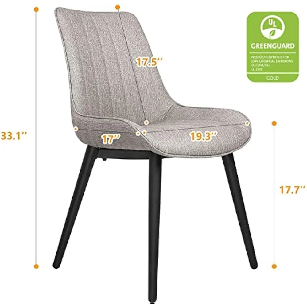 Modern Vinyl Leather Dining Chair Set of 2,Heavy Duty Kitchen Chair Metal Frame Comfortable, Waterproof & Fire