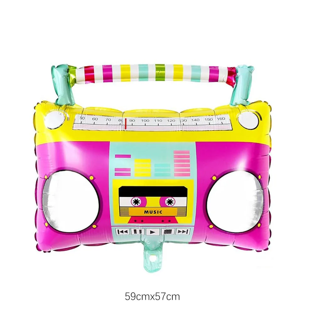 1/10 Stuks 22Inch 4D Regenboog Rolschaats Ballon Boom Box Ballon Disco Folie Ballonnen 80 90s Retro Thema Verjaardagsfeestje Decoratie - afbeelding 1