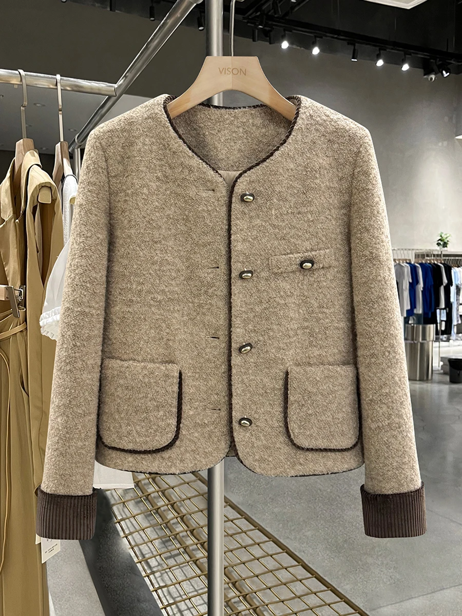 

i Color Retro down Jaet Women's Faionable Ele ort Top Winter Outerwear Small Fraance Sle Inner