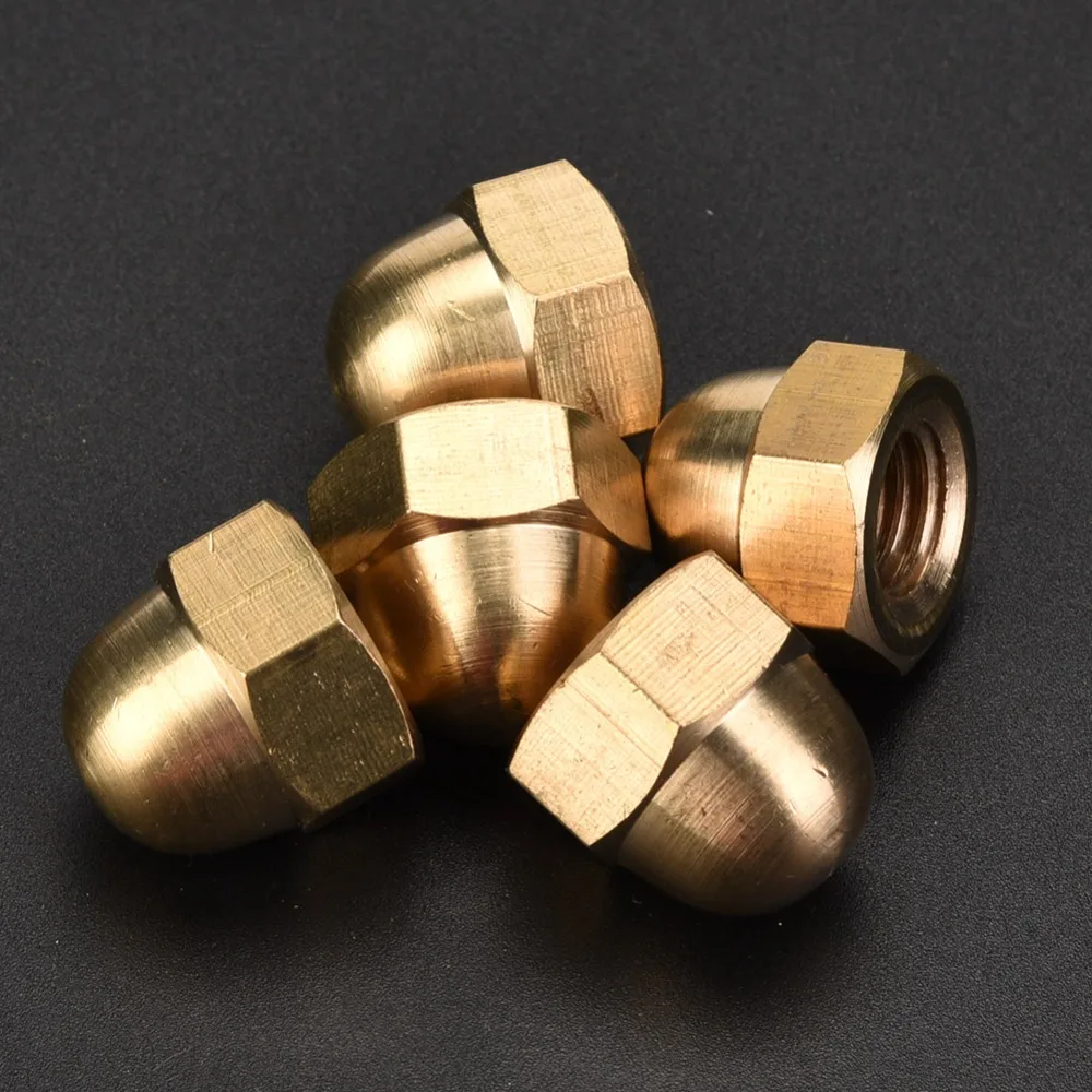 20PCS Brass​ Hex Cap Nuts​ M3 M4 M6​ Gold Tone​ Acorn Cap Nuts​ Dome Head​ Decorative​ Brass Cap Nuts​