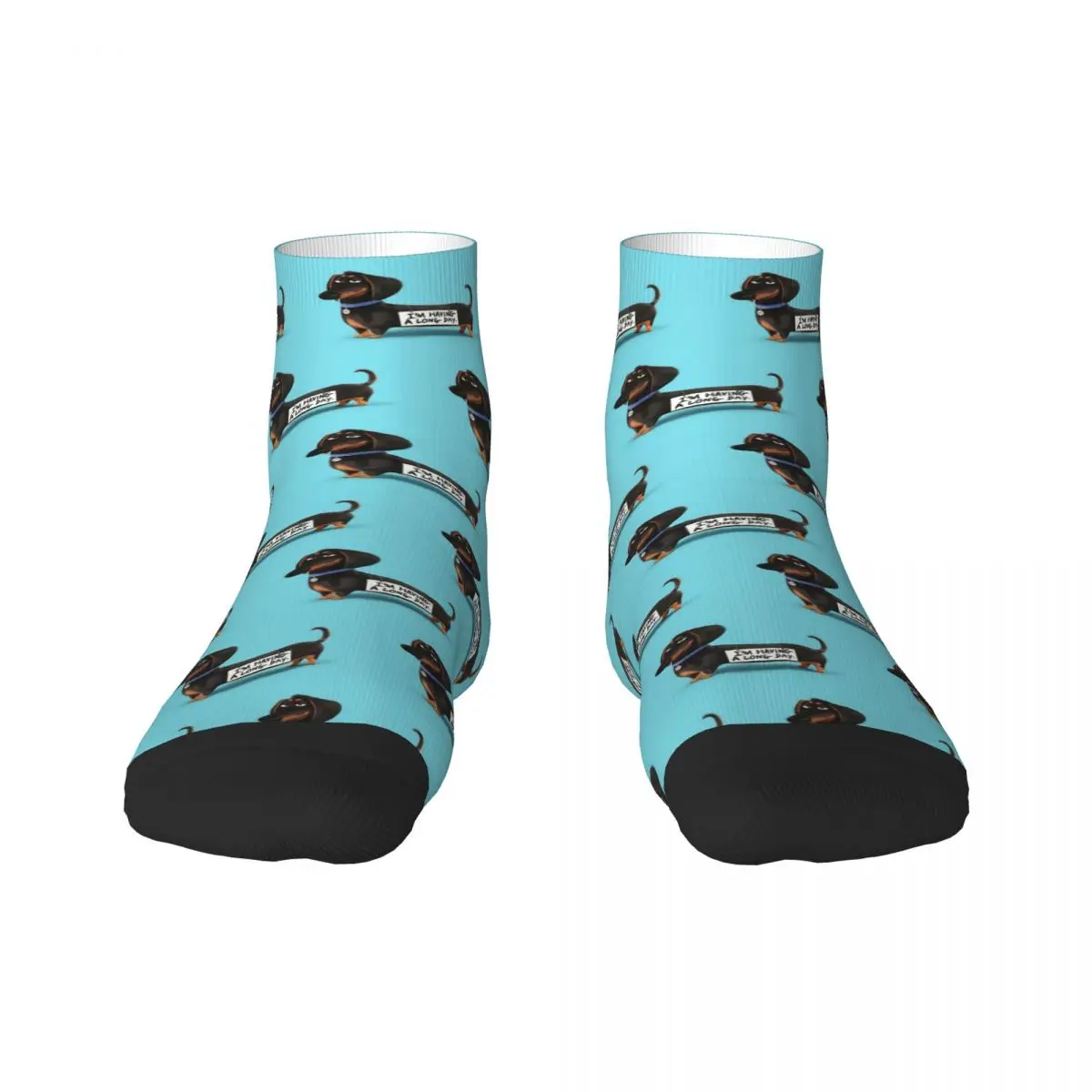 Kawaii Dachshund Mens Crew Socks Unisex Funny 3D Print Wiener Badger Sausage Dog Dress Socks