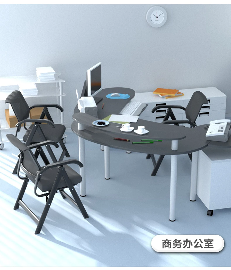 Comfortable Folding Office Chair Adjustable Backrest Desk Chair for Long Sitting Use for Study/ Meeting/ Gaming & Training