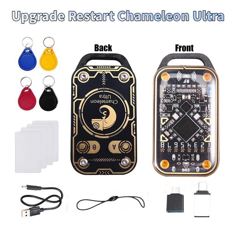 Chameleon Ultra Upgrade Smart Card Emulator+4XUID Card/Keychain RFID Smart Chip Reader 125K 13.56M Card NFC Duplicator-Y47A