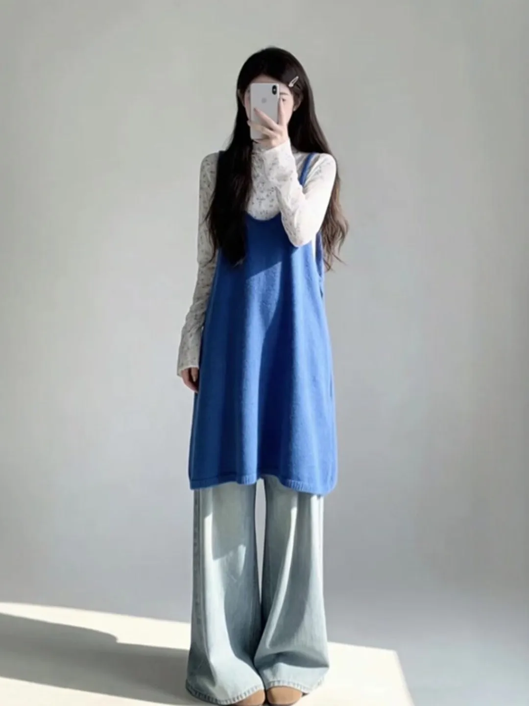 

Gentle Wind Unique Beautiful Two-Piece Set Base Shirt Dress Spring 2026 Comfortable Floral Print High Waist Slim Fit