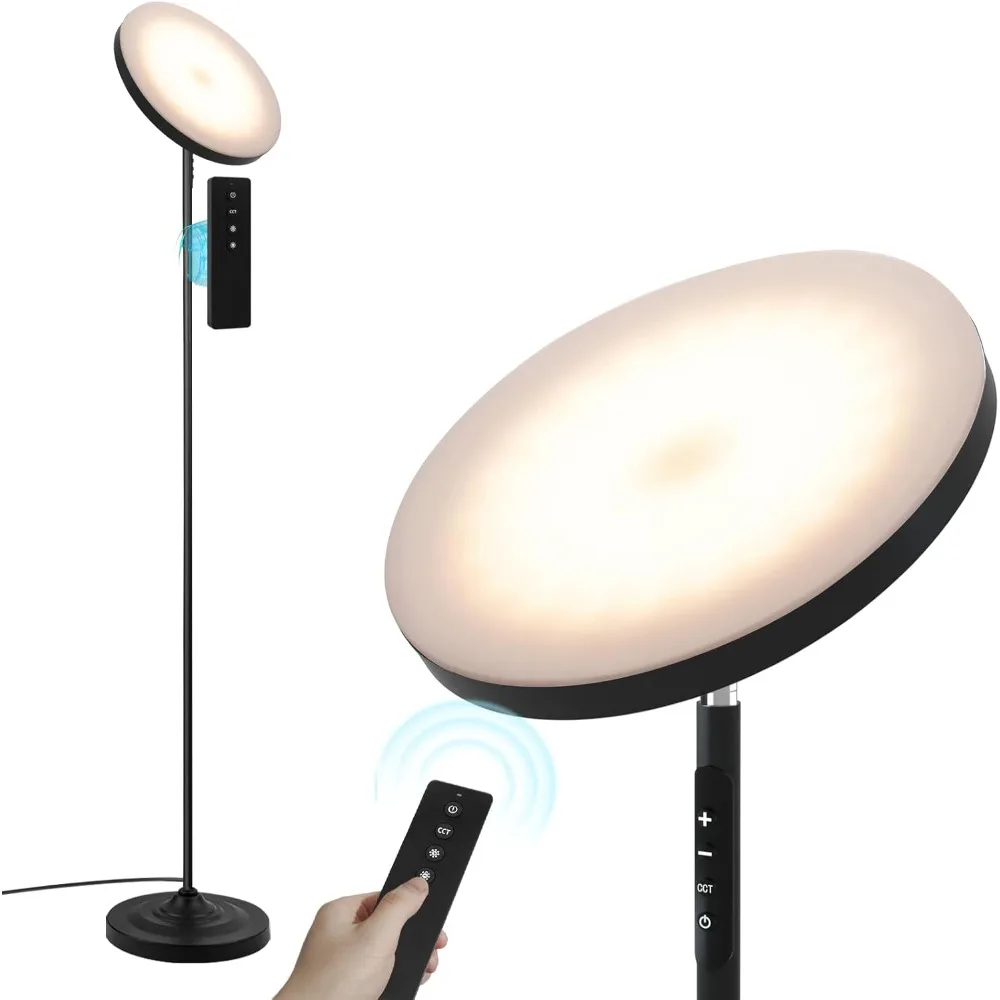 Upgraded Floor Lamp, 36W/3600LM Super Bright Floor Lamp with Remote Control, Stepless Adjust Color Temperatures