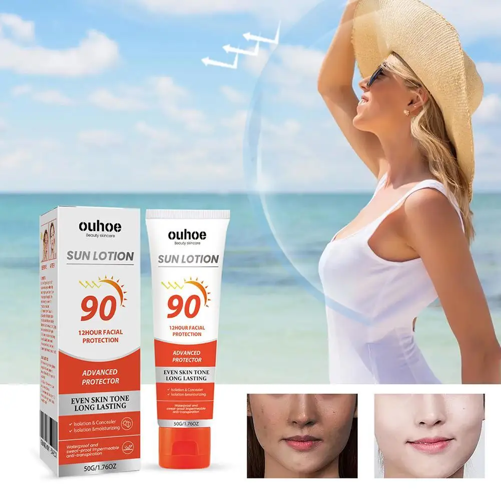

Spf90 Body Sunscreen Sunblock Resistant Sunburn Solar Blocker Refreshing Skin Protective Cream Waterproof Whitening Sun Cream