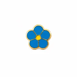 7.5mm Small Forget Me Not Enamel Masonic Lapel Pin Gold Metal Masonic Brooch Badge Elegant Fashion Suit Jacket Accessories Gifts