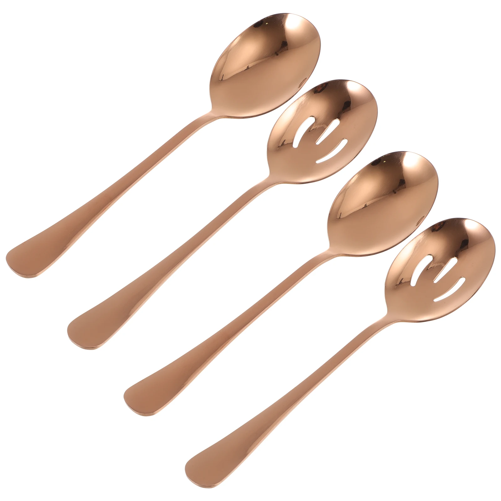 

4 pcs Stainless Steel Public Serving Spoon Set Reusable Soup Rice Colander Scoop Kitchen Supplies For Family Restaurant