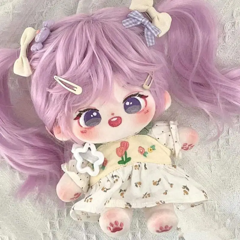 

Cute New Cotton Doll 20cm Girl Doll Inner Frame Doll Gift Birthday Christmas Purple Hair DIY