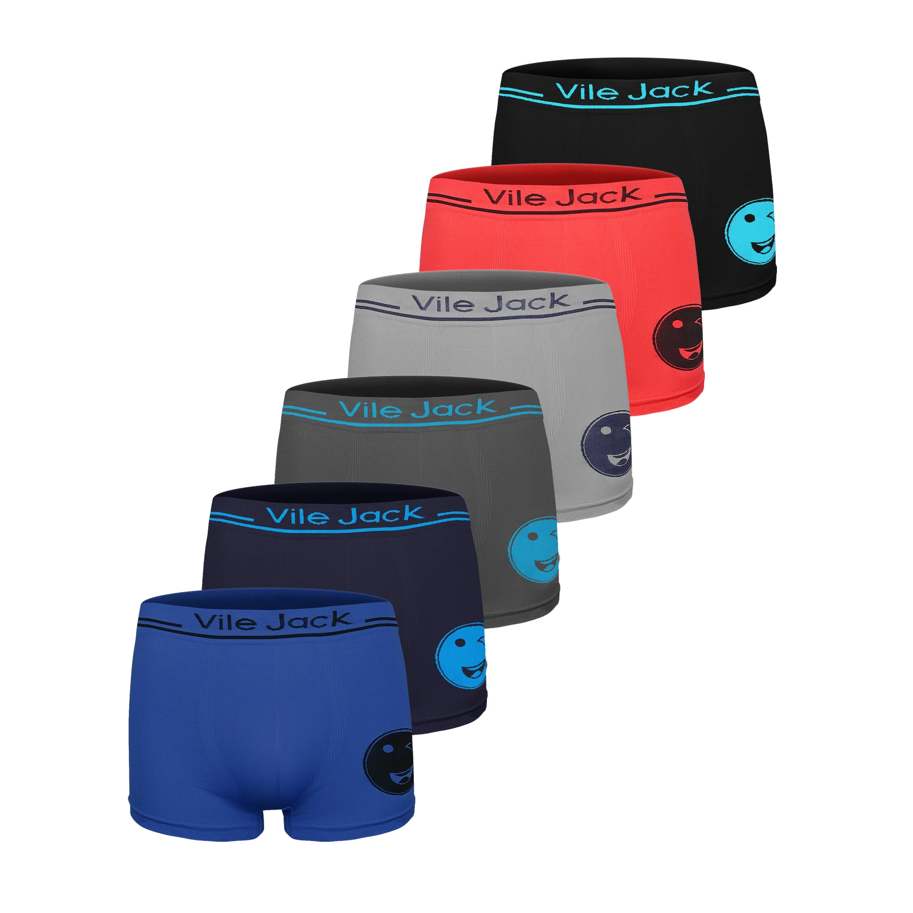 6pcs boys boxer size 10 12 shorts panties smiling face print teenagers kids boys sports breathable elastic waist underwear