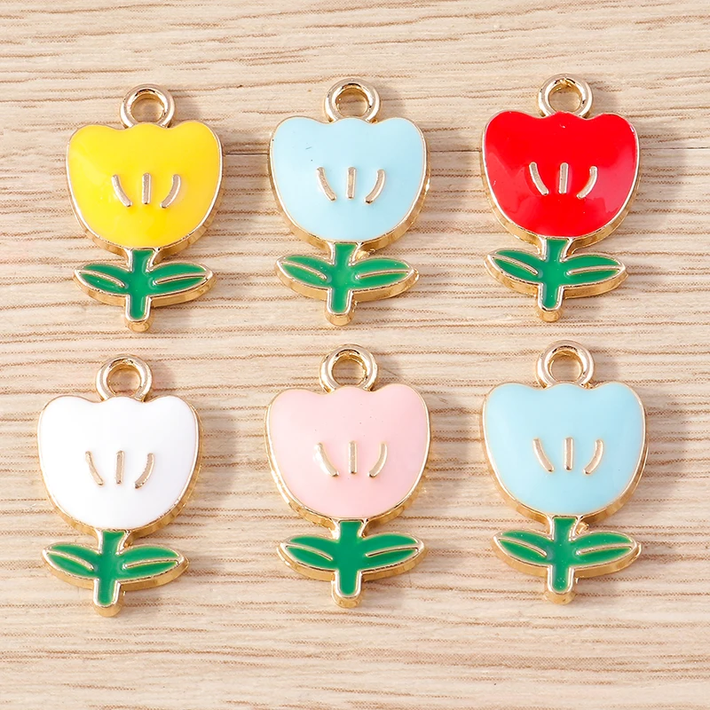 10 stücke 15x20mm Emaille Pflanze Kokosnuss baum Charms für Schmuck machen DIY Ohrringe Anhänger Halsketten hand gefertigte Bastel zubehör – Detail 6