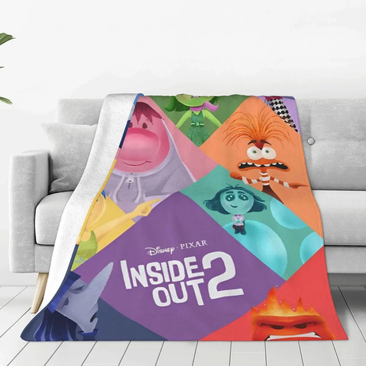 Inside Out Emotions Group Knitted Blankets Cartoon Anime Fuzzy Throw Blankets Bedding Couch Printed Lightweight Bedsprea