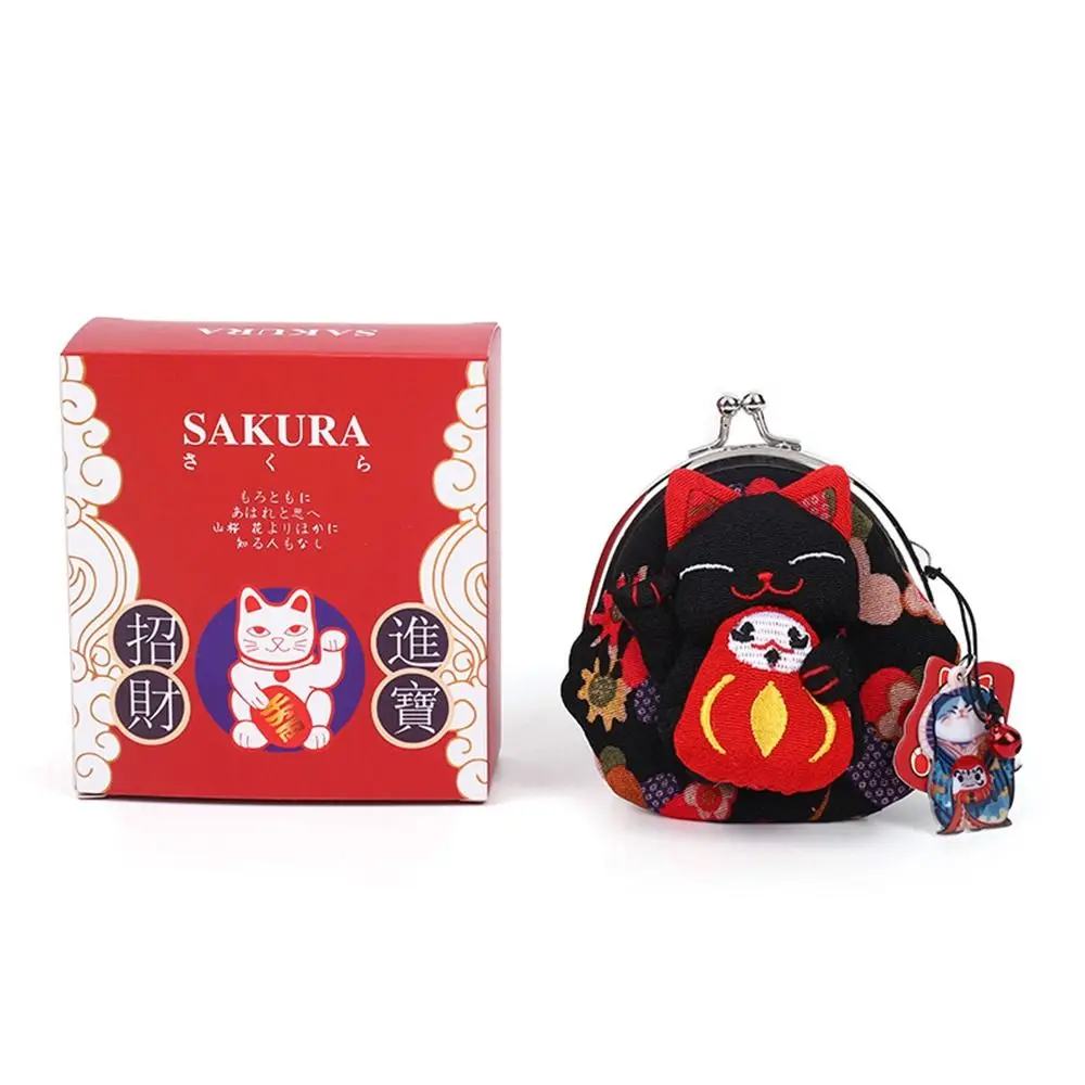 Bring Wealth Maneki Neko monedero de gato de la suerte regalo creativo bolso accesorios gato de la fortuna pequeño artículo bolsa buena suerte algodón