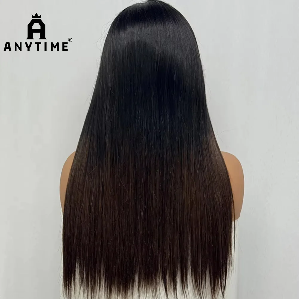 

Vietnamese Hair 300% Density Double Drawn Straight Human Hair Wig 2x6 Real HD Lace Closure Frontal Human Wigs Ombre Color Wig