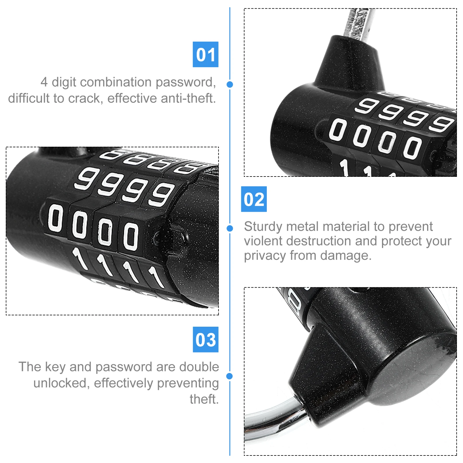 

4-кодовый замок из цинкового сплава, цифровой навесной замок, номерные замки, прочный, простой в установке, подходит для почтовых ящиков, металлический сундук