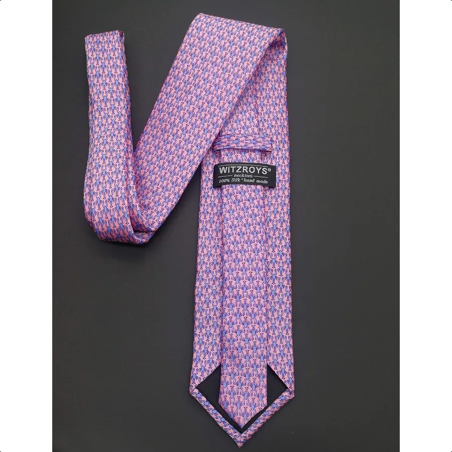 Cravatte da uomo in seta 100% cravatte fatte a mano con motivi stampati con animali + confezione regalo...