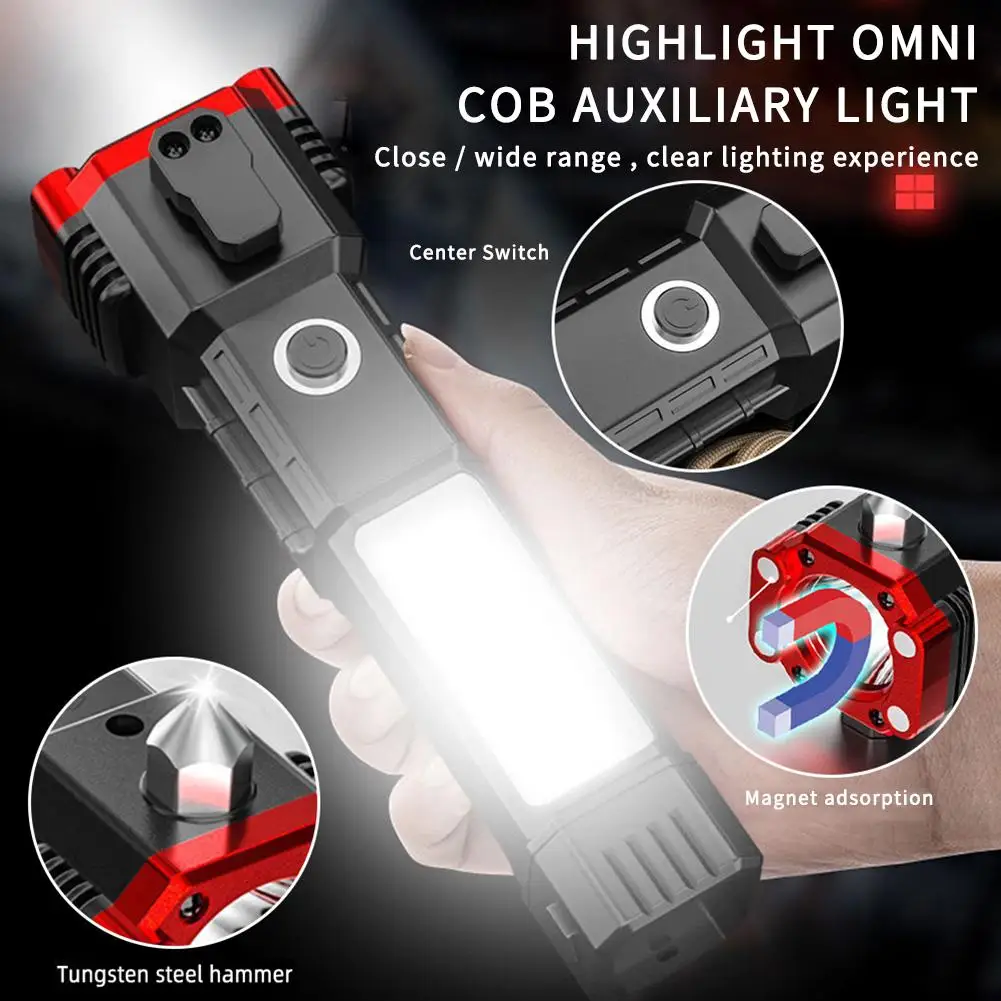 

Bright LED Flashlight Mini Torch Power Bank Outdoor Lighting Camping Emergency Rechargeable Cob Led Work Light wholesale